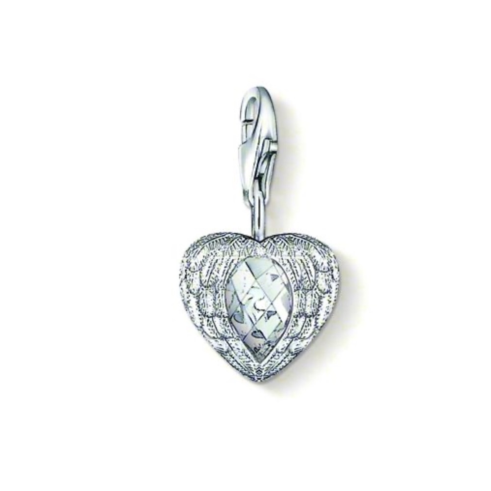 THOMAS SABO wing Crystal heart bracelet charm